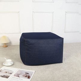 Beaded Cushion Sofa Cover Sofa Cover Solid Cotton 55x55x38cm (Denim Blue, S(55*55cm)))