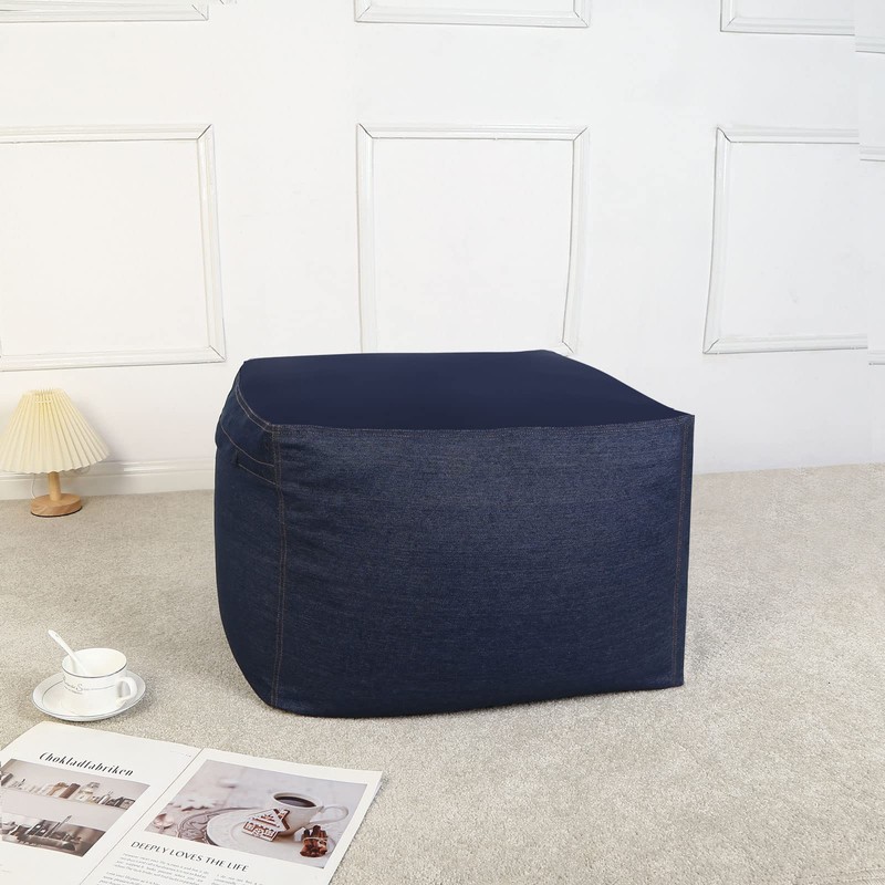 Beaded Cushion Sofa Cover Sofa Cover Solid Cotton 55x55x38cm (Denim