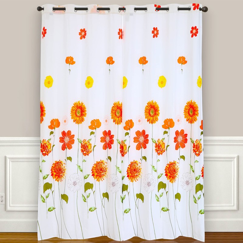 EVENHUG Orange Sunflowe Curtains Floral Window Curtain Panels Drapes for