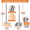 willstar Stainless Steel Broom and Dustpan Set, Long Handle Upright