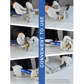 AMZCNC 71500 Hydraulic A/C Hose Crimper Kit - Handheld Crimping Tool Set with Snap-On Dies for Air Conditioning Hose Repair