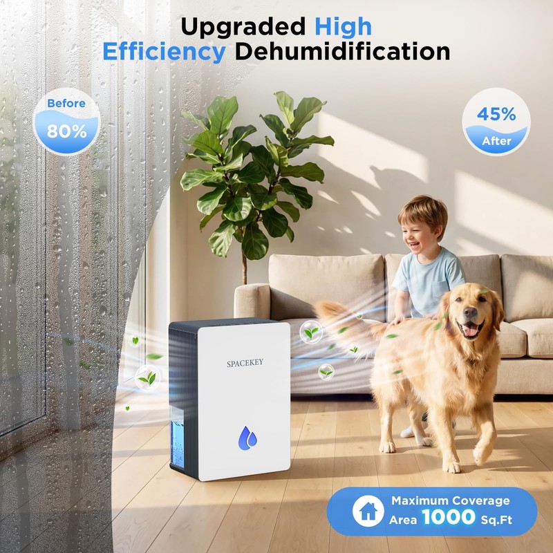 Dehumidifiers for Home, 95 OZ Water Tank Dehumidifier with Drain