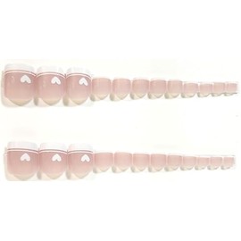 Love That French Manicure Glossy Press-On Toenails - 24 Pieces - Artificial Nail Kit