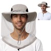 American Trends Fishing Hat with Hidden Mosquito Net Bug Net