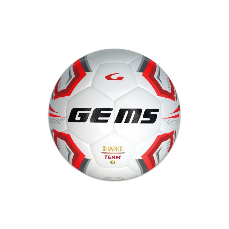 Gems UN06-0312 OLIMPICO TEAM UNISEX Pallone da calcio BIANCO/ROSSO Taglia