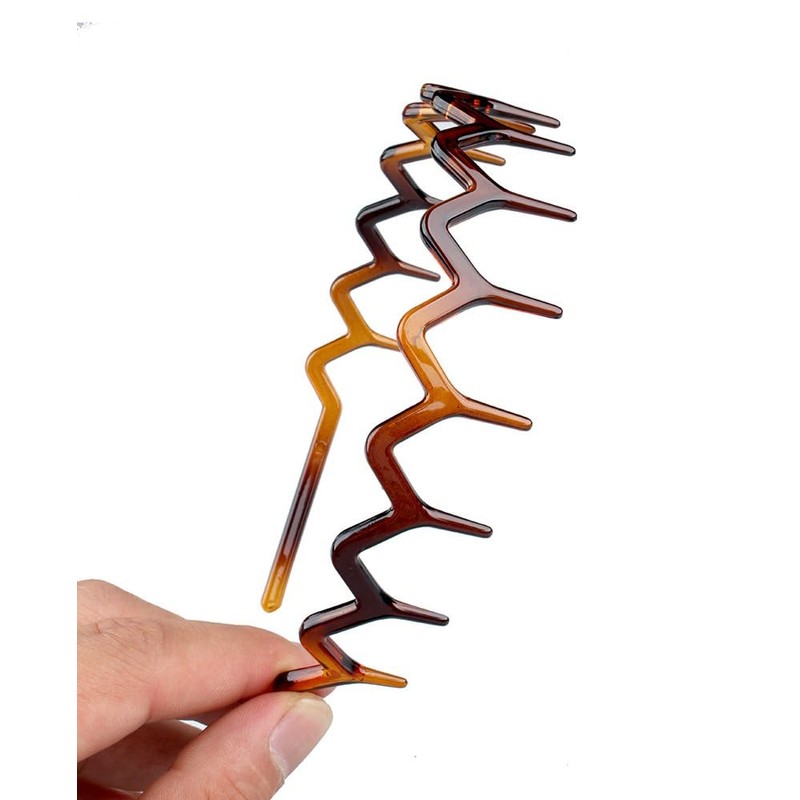 Triko Juego de 2 Diademas Zigzag para Mujeres y Hombres,