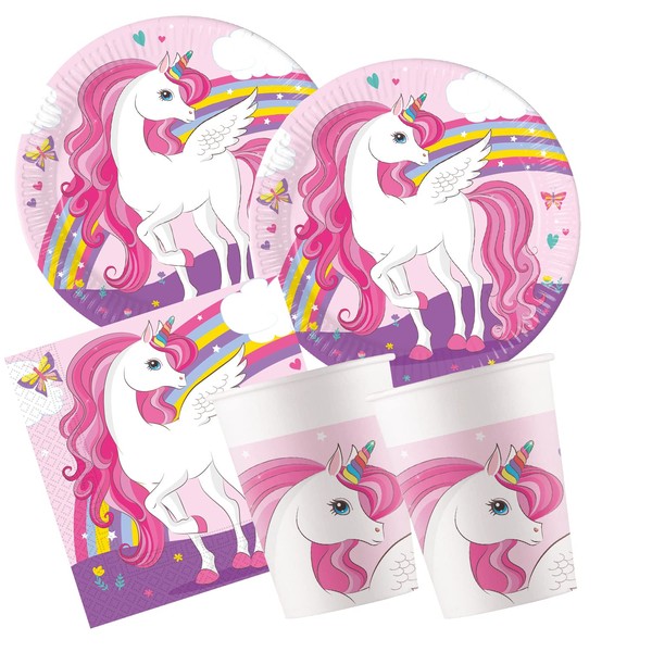 Procos - S Unicorn Rainbow Party Set, 52 Pieces, 16