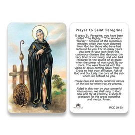 San Francis Imports Holy cards for Catholics including St Jude Our Lady of Guadalupe St Michael St Joseph St Anthony Prayer and Others (St. Peregrine)