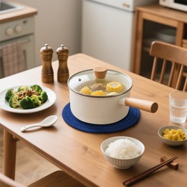 SHACOS 8 Inches Trivets for Hot Dishes, 4 Pieces Cotton Trivets Mats for Kitchen, Hot Pads for Countertops and Table, Heat-Resistant Pot Holders for Hot Pots and Pans(Deep Blue, 4pcs)