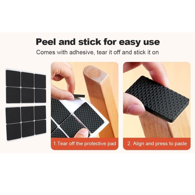 Non-Slip Rubber Furniture Pads, 12Pcs Wood Floor Protector Pad Table