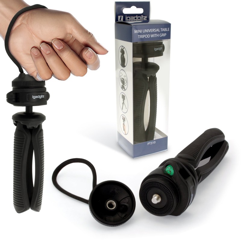iGadgitz PT310 Mini Lightweight Table Top Stand Tripod and Grip
