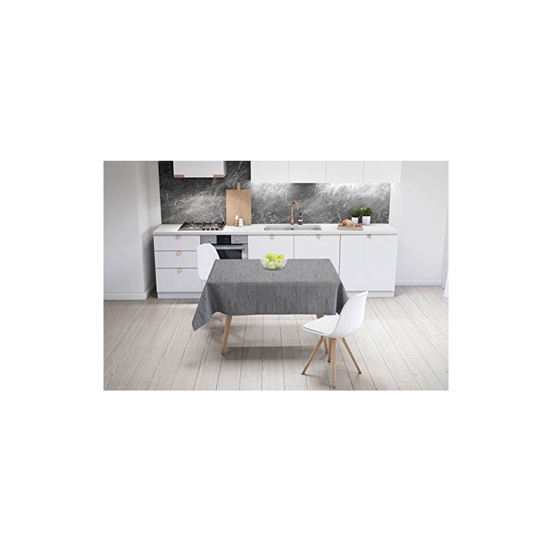 Ideal Textiles Texture Fabric Look PVC Tablecloth, Easy Clean Table