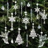 Pack of 63 Christmas Tree Decorations, DIY Acrylic Snowflakes Icicle