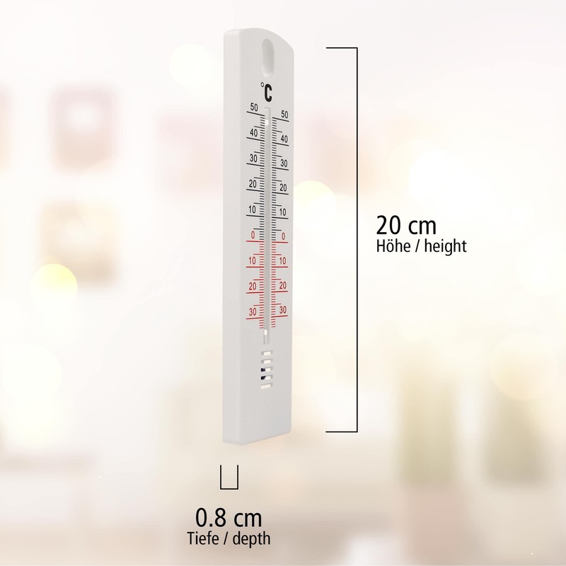 Lantelme Outdoor Thermometer, Indoor Thermometer, 20 cm, Plastic White Black