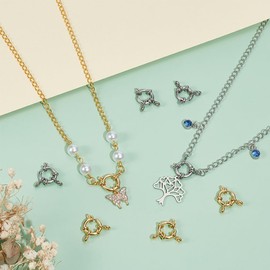 UNICRAFTALE 8Pcs 2 Colors Stainless Steel Spring Ring Clasps 12.5mm Inner Smooth Round Clasps Surface Spring Ring Clasps Jewelry Clasp Clasp Connector for DIY Jewelry Making