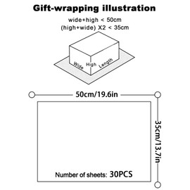 KINBOM Pack of 30 35 x 50 cm / 13.8 x 19.7 Inch Tissue Paper, Rose Gold Gift Wrapping Paper, Butterfly Metallic Wrapping Paper for DIY, Baby Showers, Birthdays, Weddings