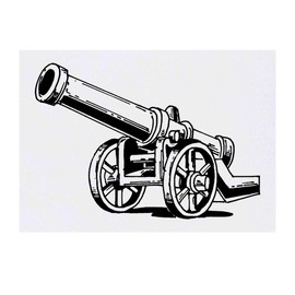 'Cannon' Temporary Tattoo - Water Resistant, Skin-Safe, Non-Toxic Transfer (TO00035972)
