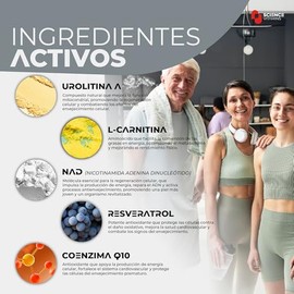 Age Elixir | Suplemento con Urolitina A, Trans-Resveratrol, NAD, L-Carnitina y Coenzima Q10 | Antioxidantes y apoyo a la energía celular y metabolismo