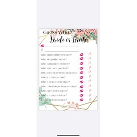 Guess Who Bride or Bride - Shower Game