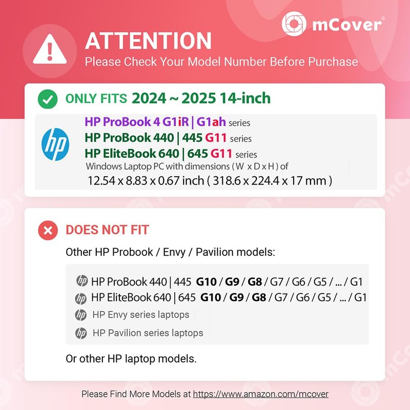 mCover Case ONLY Compatible for 2024 ～ 2025 14-inch HP