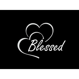 Blessed Heart Vinyl Decal Sticker | Cars Trucks Vans Walls Cups Laptops | White | 5.5" x 4.5" | DC-06