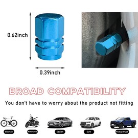 Ohleats 12 PCS Car Tire Valve Stem Caps, Leakproof Tire Air Cap with O Rubber Seal, Aluminium Wheel Valve Dust Cover for SUV Truck Motorcycle Bike, Universal Car Accessories (Light Blue)
