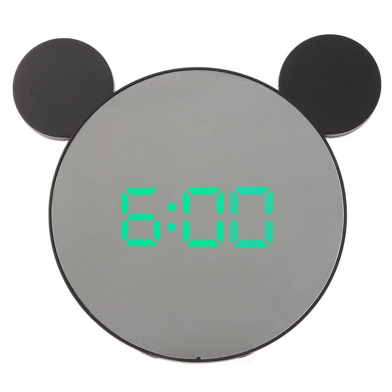 Mirror Alarm Clock 2 Level Brightness Adjustment Ear Design LED