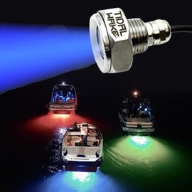 Tidal Wake IP68 Underwater 1/2in Standard Boat Drain Plug LED Light Built-in Driver & Overheat Protection 3 Yr/50,000hr Warranty, 316 Stainless Steel, 12-30v/27w,1800 lumen w/Storage Bag (Blue)