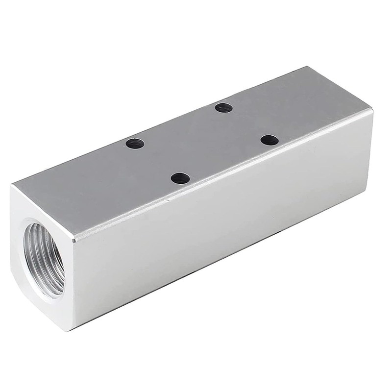 Iceyon 3 Way Pneumatic Manifold Air Distribution Block, Aluminum Alloy