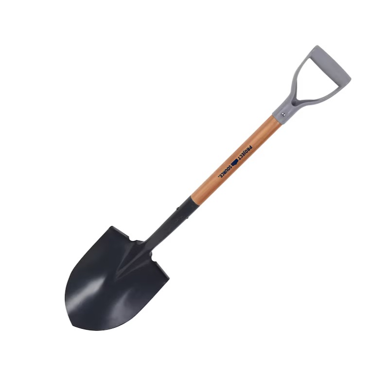 Project Source D-Handle Garden Shovel, Hardwood and Steel 19.75in 3351651