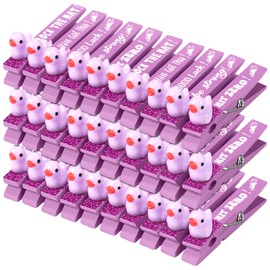 Kigeli 30 Pcs Spirit Clips Cheer Pins Cheerleader Gifts Clothes Pins for Backpacks Competition Glittered for Team Cheer Gifts Stuff Supplies Party Favors Accessories Bulk(Purple,Duck)