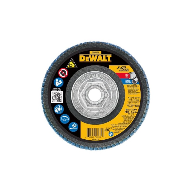DEWALT DW8254 4-1/2-Inch by 5/8-Inch-11 40g XP Flap Disc