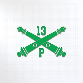 Inkfidel 13P MLRS Lance Operations Fire Direction Specialist Crossed Cannons Vinyl Decal (Green)