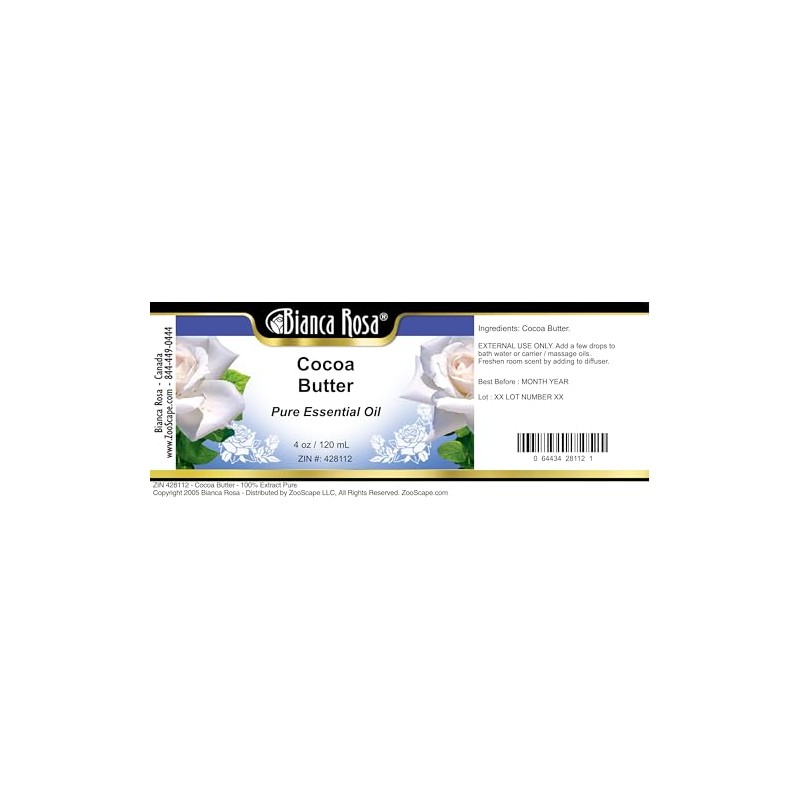 Bianca Rosa Cocoa Butter - 100% Pure (4 oz, ZIN: