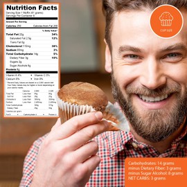 Low Carb Lemon Muffins 24 Pcs (4-Pack) by Carb-o-licious - Delicious Keto Mini Muffins with Only 2 Net Carbs, 9g Protein - Sugar Free Cupcake Style Healthy Snack Made, Almond Flour, Low-Carb Treat