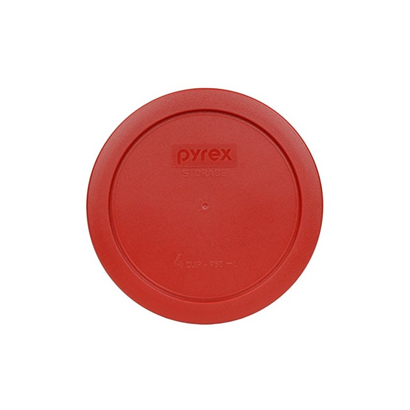 Pyrex 7201-PC 4-Cup Poppy Red Food Storage Replacement Lid (2-Pack)