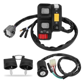 M MATI Handlebar & Key Switch for Honda Recon 250 ES TRX250TE 2002 2003 2004 Electric Shift 35020-HM8-A50 35100-HM8-000