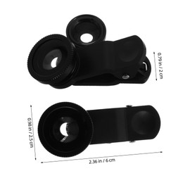 SEWACC 1 Set Cellphone Lens Kit Fisheye Wide Angle Macro Lenses for Smartphones Clip Camera Accessories for Enhanced Photography Portable Convenient