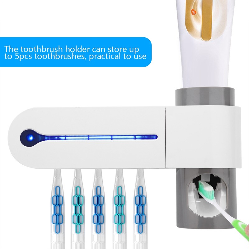 UV Light Cleaning Toothbrush Holder Cleaning Automatic Toothpaste Dispenser