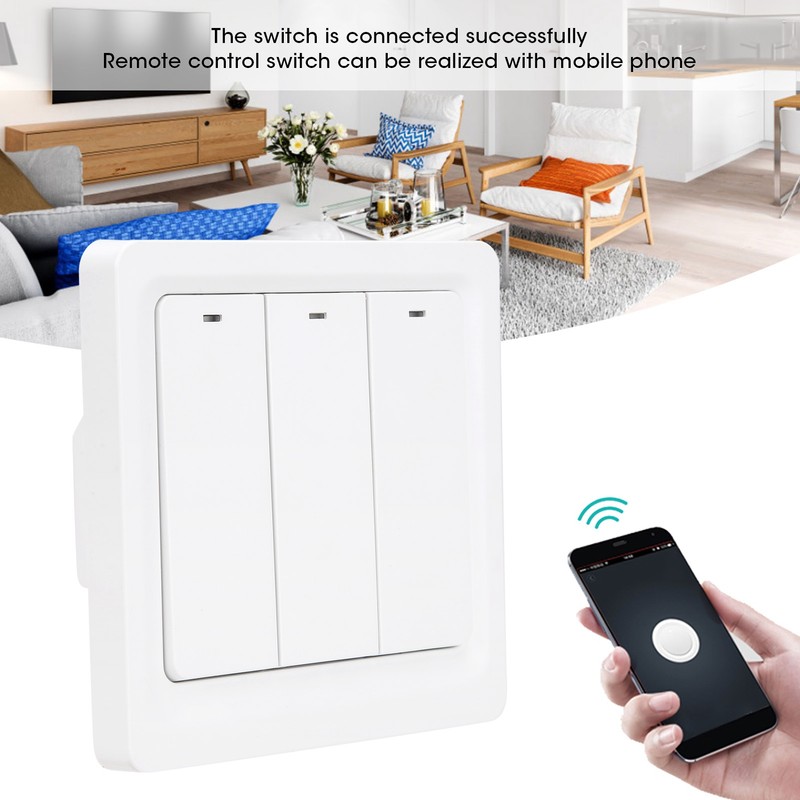 Wall Smart Light Switch Push Button Zero Fire 3 Gang