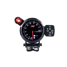 AUTOGAUGE AGTASMSWL270-80PK PK80 Tachometer, Black Face 3 Color LED, With Warning/Peak Hold Function, 80 Pi