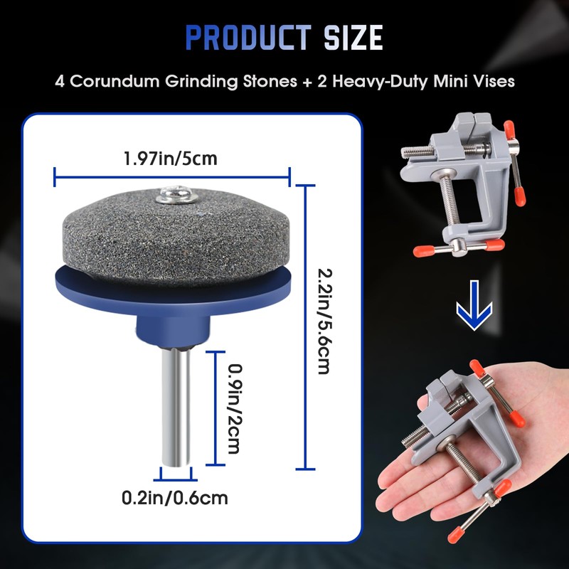 VLIKE Mower Blade Sharpening Kit with Locking Mini Vises