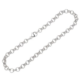 NKlaus Bracelet 925 Sterling Silver 20 cm Pea Chain Round Wide Unisex Designer Bracelet 12248, Sterling Silver