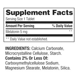 Melatonina 5 mg Spring Valley 240 Cápsulas 100% Vegetarianas te ayuda a conciliar el sueño más rápido, permanecer dormido más tiempo y despertar sintiéndote renovado y descanzado