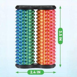 Little Ouchies Fidget Spiky Grippie Stim Keychain for Anxiety Relief Positive Novelty Gifts for Friends Office Workers 3D Printed Keychain Sensory Toy (Red Gold+Blue Green)