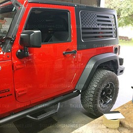 Skull Daddy Graphics PRECUT Hard top Window Flags compatible with Jeep Wrangler 2007-2017 JK (JK)