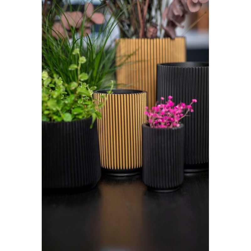 Capi Europe - Pot High Groove Black & Gold -