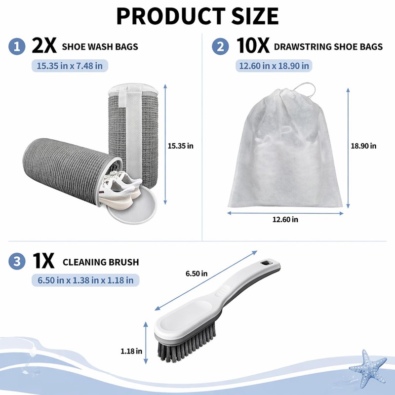 Shoe Cleaning Kit - Shoe Washing Bag - Footwear Storage