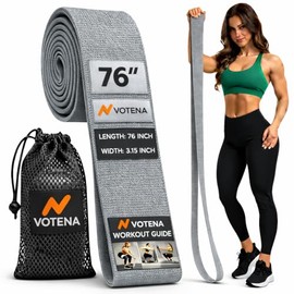 Banda de resistencia de tela de 76 pulgadas antideslizante, banda de ejercicio resistente de longitud extendida + bolsa de transporte para glúteos, pi