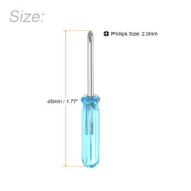 TOP-VIGOR 10pcs Mini Phillips Screwdriver 2mm Cross Head 45mm Length, Small Precision Screwdrivers with Non-Slip Handle for Electronics, Glasses, Watch, Computer and Small Appliance Repair